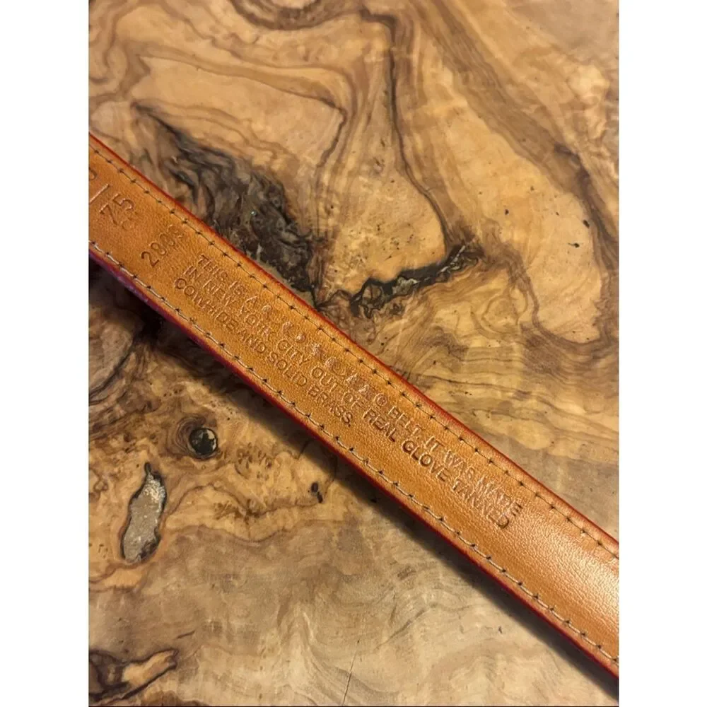 Vintage Coach Red Leather Belt with Brass Buckle